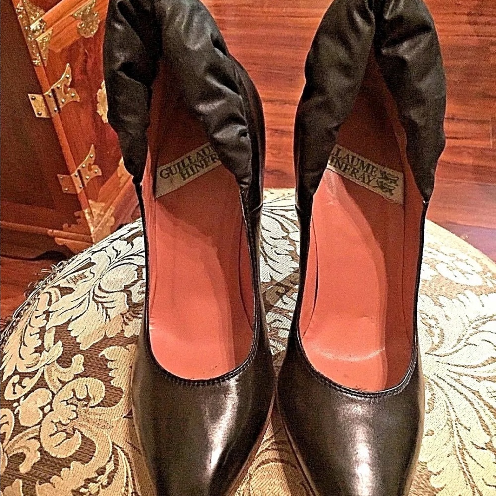 Guillame Hinfray Black Leather Pumps Size 36
